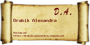 Drabik Alexandra névjegykártya